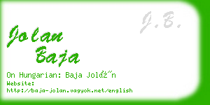 jolan baja business card